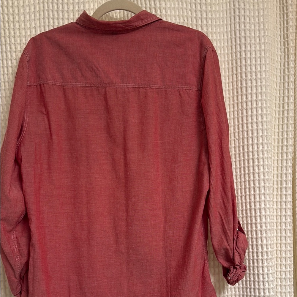 Divided Red Button-Up Shirt - Picture 7 of 8
